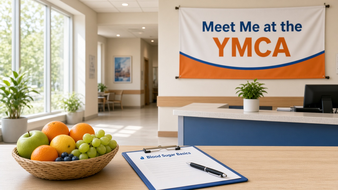 Friendly greeting photo inviting visitors to meet at the YMCA